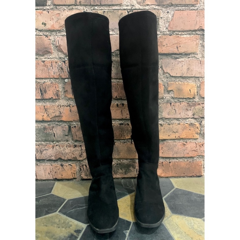 Anne Klein Knee High Boots with Gold Heel